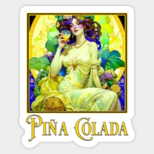 Art Nouveau Pina Colada Sticker